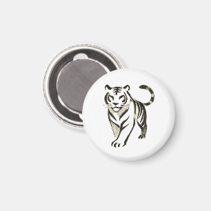 Walking Tiger Teckning - Bläck Magnet Design