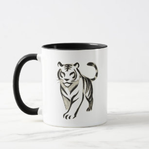 Walking Tiger Teckning - Bläck Mugg Design