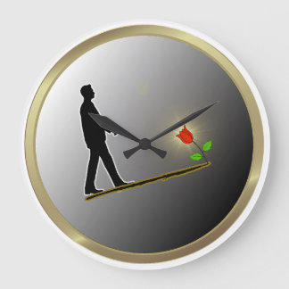 Walking Towards Hope Minimalist Silhouette Stor Klocka