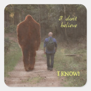 WALKING WITH BIGFOOT SASQUATCH FYRKANTIGT KLISTERMÄRKE