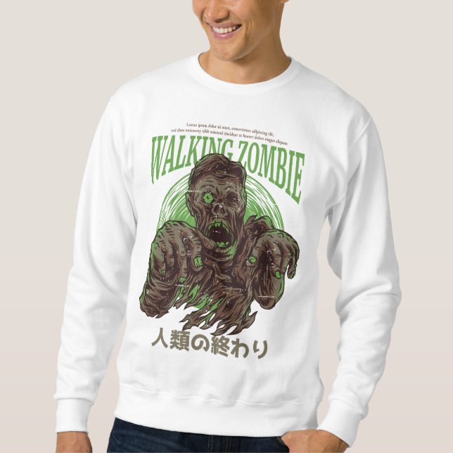 Walking Zombie Sweatshirt / Scary Zombie Apocalyps (Framsida)