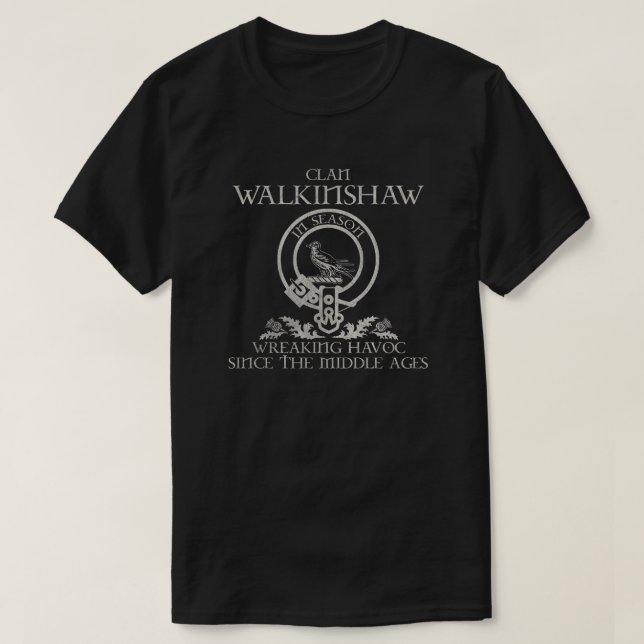 Walkinshaw Klan vapensköld Scottish Surname tartan T Shirt (Design framsida)