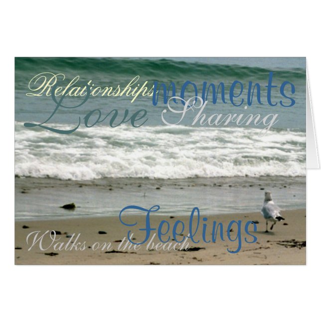 Walks on the Beach Hälsningskort (Framsidan Horizontal)