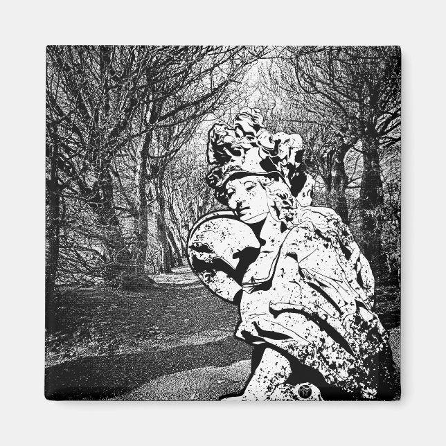 Walküre - Skulptur mit Baum-Arkade Magnet (Framsidan)