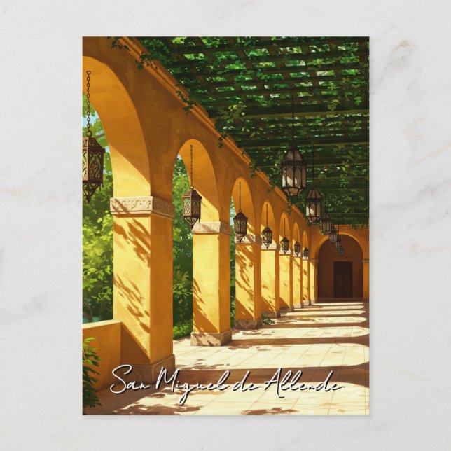 Walkway i San Miguel de Allende Mexico Travel Vykort (Framsida)