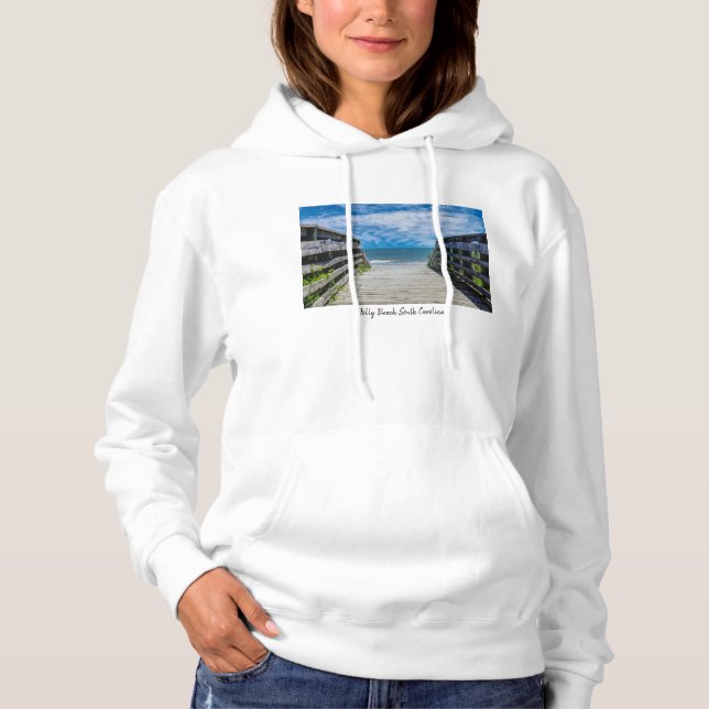 Walkway till Paradise Sweatshirt Hoodie T Shirt (Framsida)