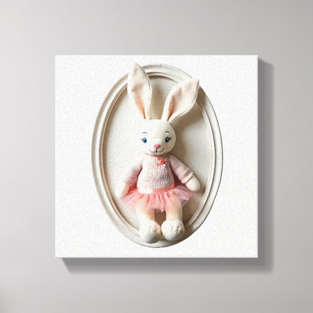  Wall Art Ballerina Bunny Canvastryck (Framsida)