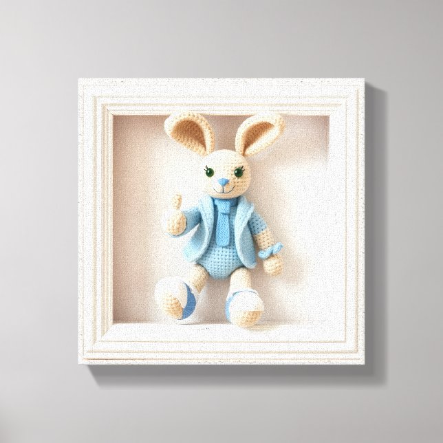  Wall Art Boy Bunny i Blue Canvastryck (Framsida)