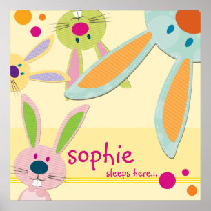WALL ART: bunny - peek-a-boo 1 Poster