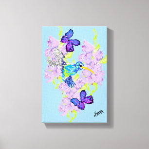Wall Art ; Day with a Humming Bird Canvastryck