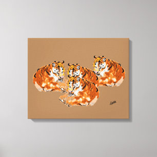 Wall Art : Familj av tigrare Canvastryck