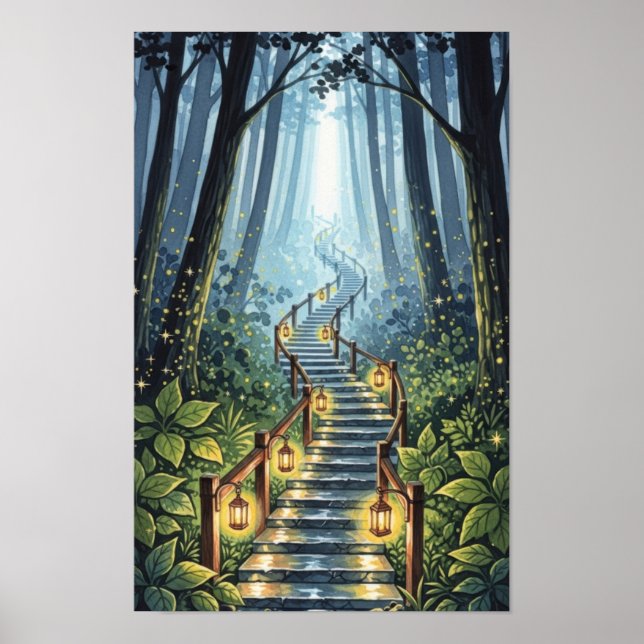 Wall art. Forest stairs  Poster (Framsidan)