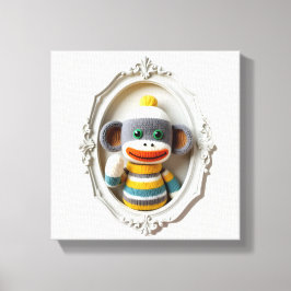  Wall Art Playful Crochet Monkey Canvastryck