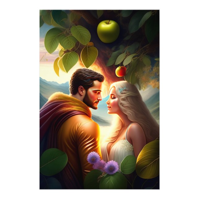 Wall Art Poster från Adam, Kväll och Paradise (Framsidan)