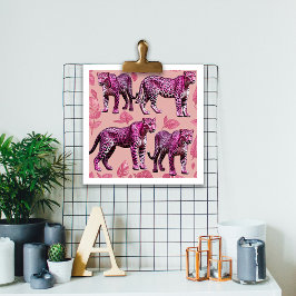 Wall Art Rosa Leopards Rosa Forest Poster