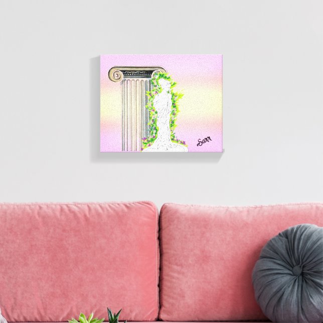 "Wall Art": Staty för en gudinna. Canvastryck (Insitu (Vardagsrum))