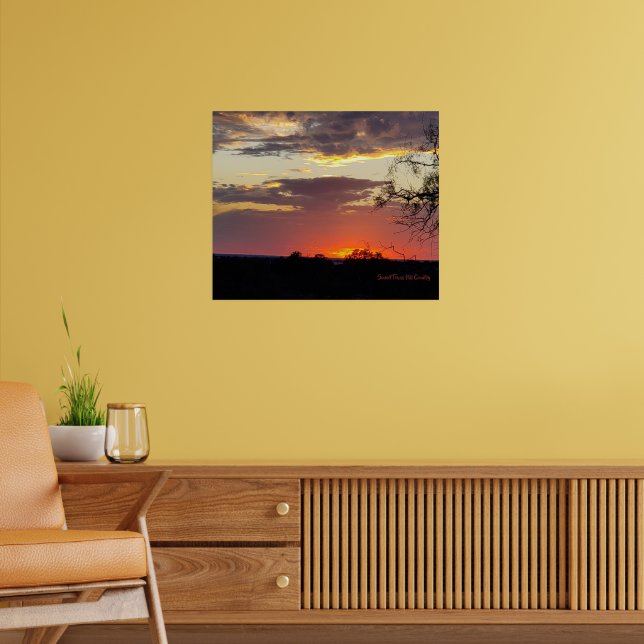 Wall Art Sunset Texas Backe Land Poster (Vardagsrum 2)
