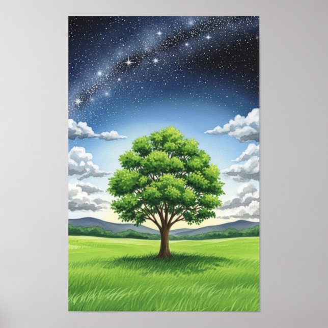Wall art. The lonely tree Poster (Framsidan)