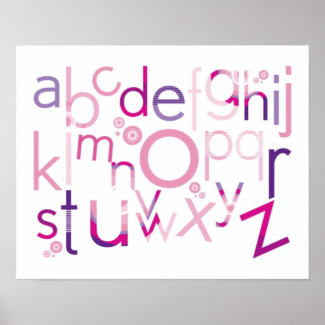 WALL ART :: TYPOGRAFI - trendig alfabet 2 Poster (Framsidan)