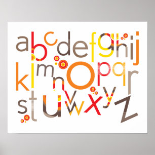 WALL ART :: TYPOGRAFI - trendig alfabet 3 Poster