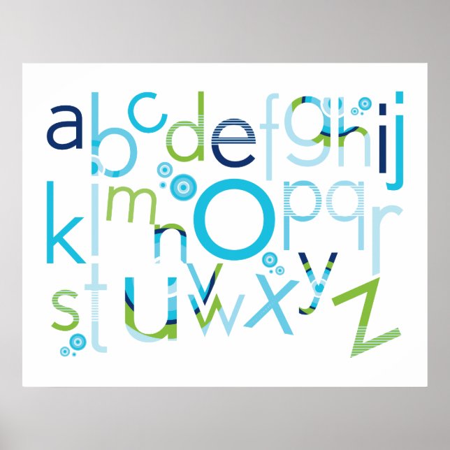 WALL ART :: TYPOGRAFI - trendig alfabet 6 Poster (Framsidan)