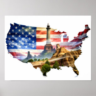 Wall Art USA Karta Poster