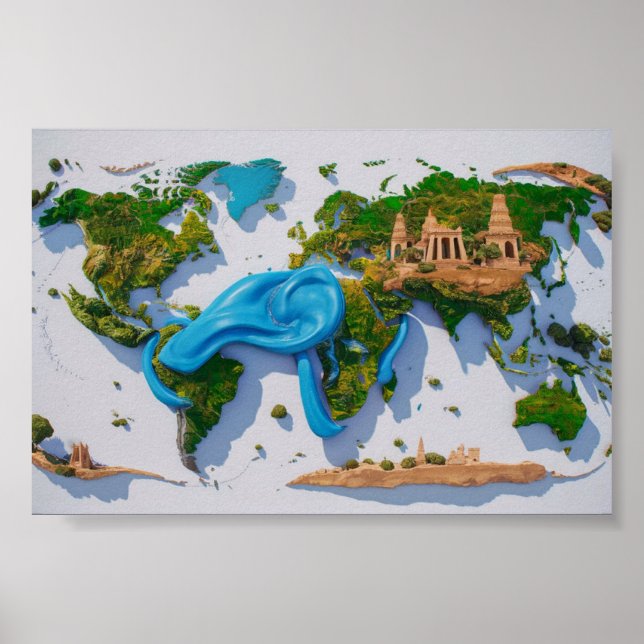 Wall Art World Map for Home Dekoration Poster (Framsidan)