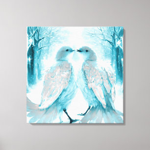 *~* Wall Artsy Love birds AP54 Art Winter Canvastryck