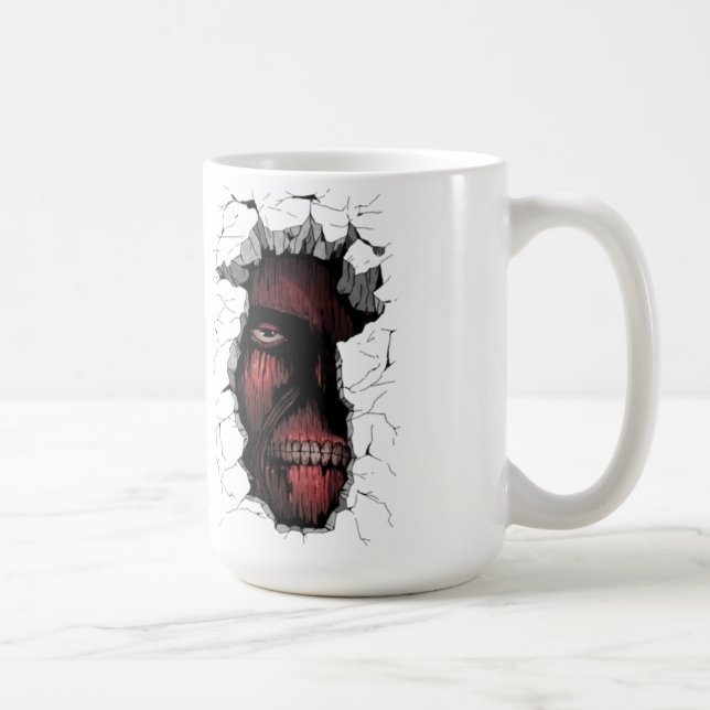 Wall Breaker Titan Mug | Intense Anime Giant Desgn Kaffemugg (Höger)