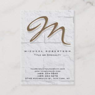 Wall Brick Mönster Brown Monogram Affärskort Visitkort