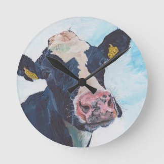 Wall Clock - 0254 Irish Friesian Cow Rund Klocka