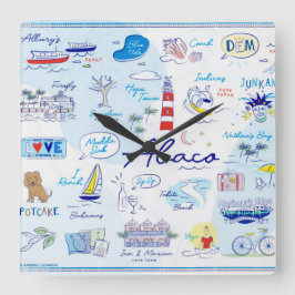 Wall Clock- ABC's of Hope Town Fyrkantig Klocka