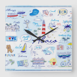 Wall Clock- ABC's of Hope Town Fyrkantig Klocka
