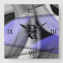 Wall Clock Abstrakt Home Trend Lavender Violet Fyrkantig Klocka