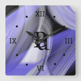 Wall Clock Abstrakt Home Trend Lavender Violet Fyrkantig Klocka