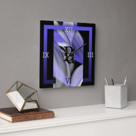 Wall Clock Abstrakt Home Trend Lavender Violet Fyrkantig Klocka