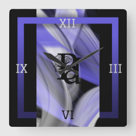 Wall Clock Abstrakt Home Trend Lavender Violet Fyrkantig Klocka