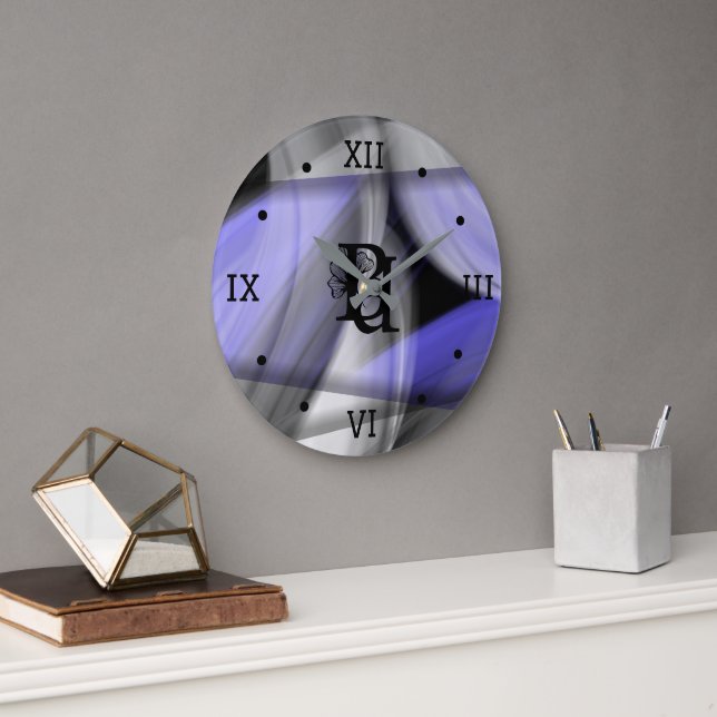 Wall Clock Abstrakt Home Trend Lavender Violet Stor Klocka (Kontor)