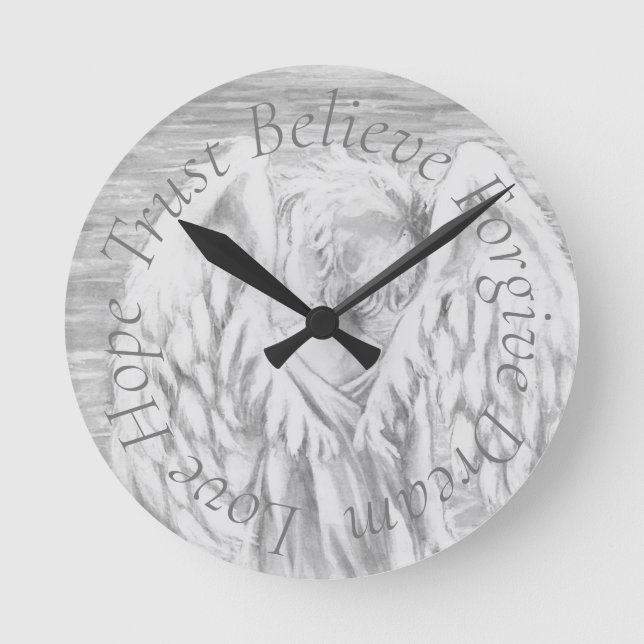 wall clock angel rund klocka (Framsida)