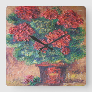 Wall Clock Ann Hayes Painting Red Beauty Fyrkantig Klocka