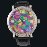 Wall Clock Armbandsur<br><div class="desc">Colorful Exotic Floral Pattern-23148</div>