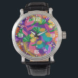 Wall Clock Armbandsur<br><div class="desc">Colorful Exotic Floral Pattern-23148</div>