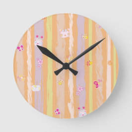 Wall Clock – Baby Joy & Creatures Pastel Animal Rund Klocka