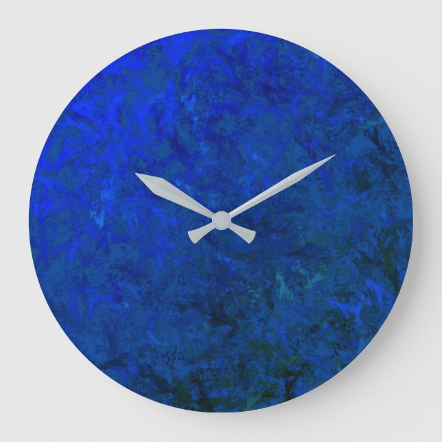Wall Clock Blue Måne Stor Klocka (Framsida)