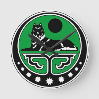 Wall Clock Chechen Wolf Rund Klocka