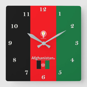 Wall Clock för Afghanistan Designer Fyrkantig Klocka