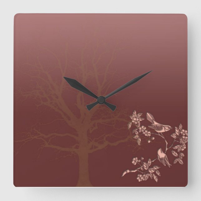 Wall Clock för asiatiska skönhetstorget Fyrkantig Klocka (Framsida)