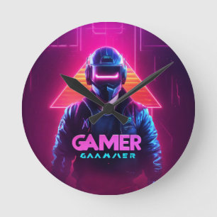 WALL CLOCK FOR GAMERS RUND KLOCKA