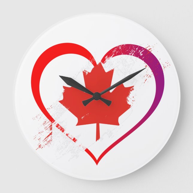Wall Clock för Kanada-dagen Stor Klocka (Framsida)