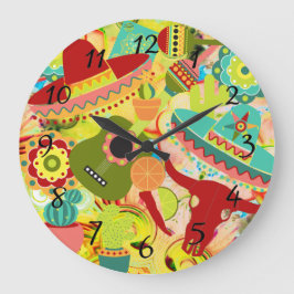 Wall Clock för Mexikanska gatugatan Party Stor Klocka